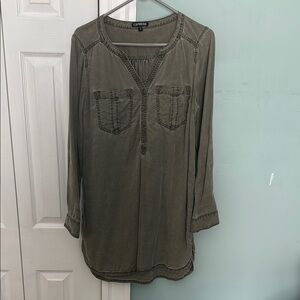 Express Olive Green Women's Top